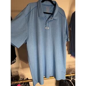 Oakley Polo Shirt Mens Size XXL Light Blue Hydrolix Performance Men's Golf Assoc